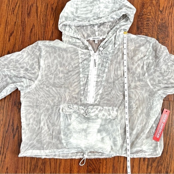 Good American Icy Leopard Print Windbreaker Layering Spring Jacket Size 2XL - Picture 12 of 16